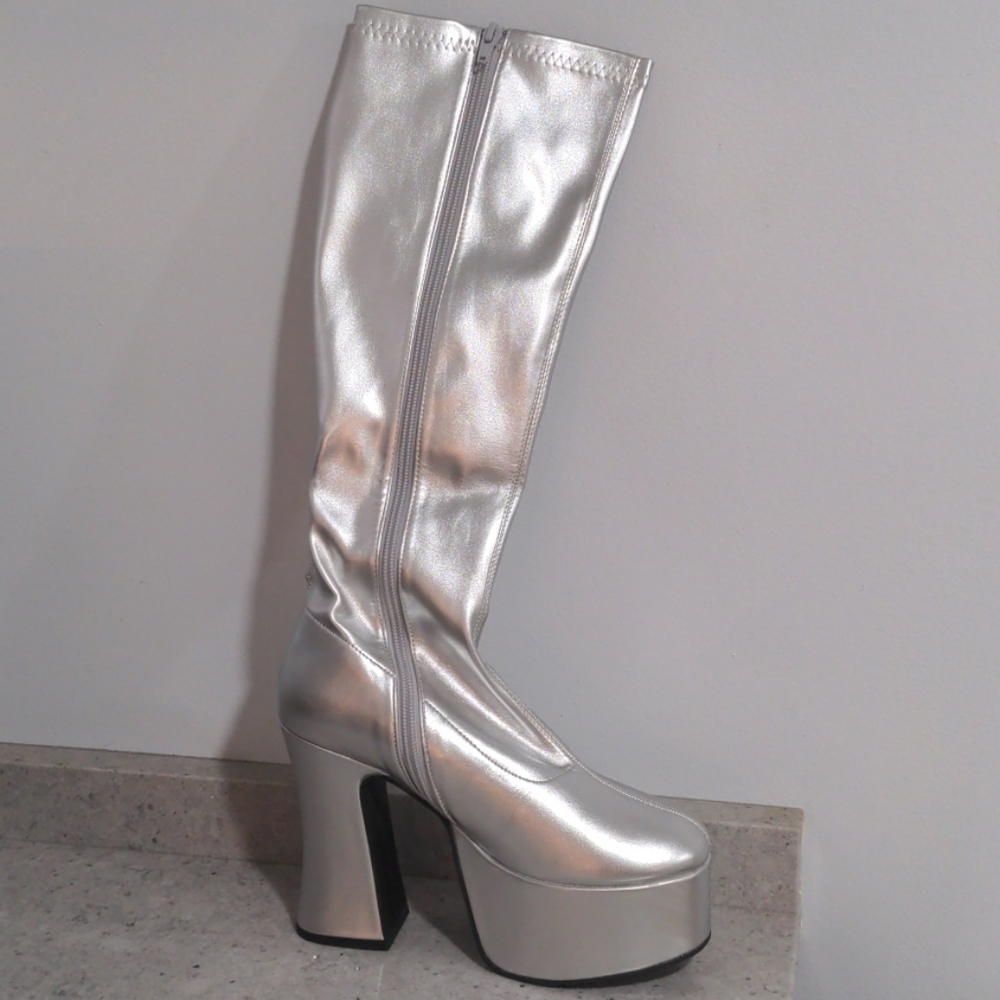 Demonia Silver Platform Boots - NEW!!!